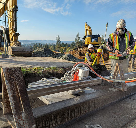 CanWest worker doing wall sawing